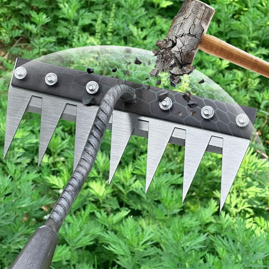 5-Teeth Carbon Steel Garden Weeding Rake