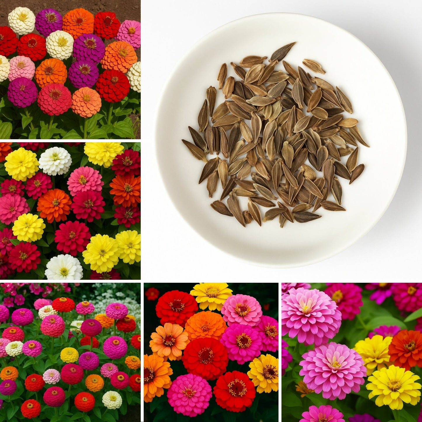 🌸Zinnia(Dahlia) Flowers Seeds + Free Plant Growth Supplement🌱 (BUY 1 GET 1 FREE)