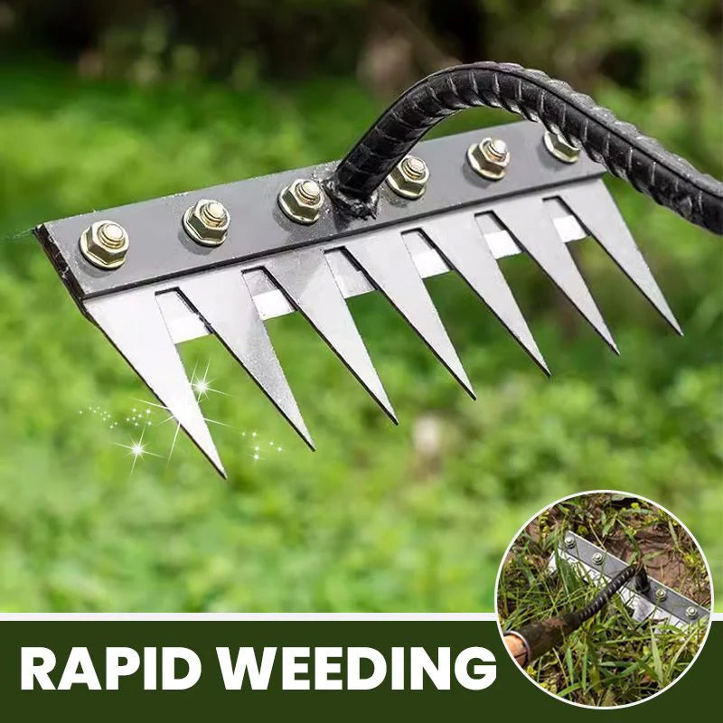 5-Teeth Carbon Steel Garden Weeding Rake