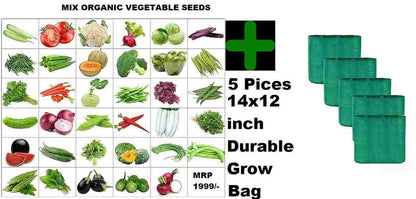 Organic Vegetable Seeds Mix (500+Seeds With Grow Bag🪴)