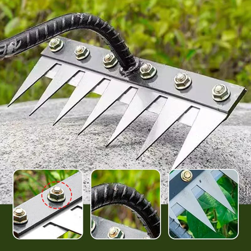 5-Teeth Carbon Steel Garden Weeding Rake