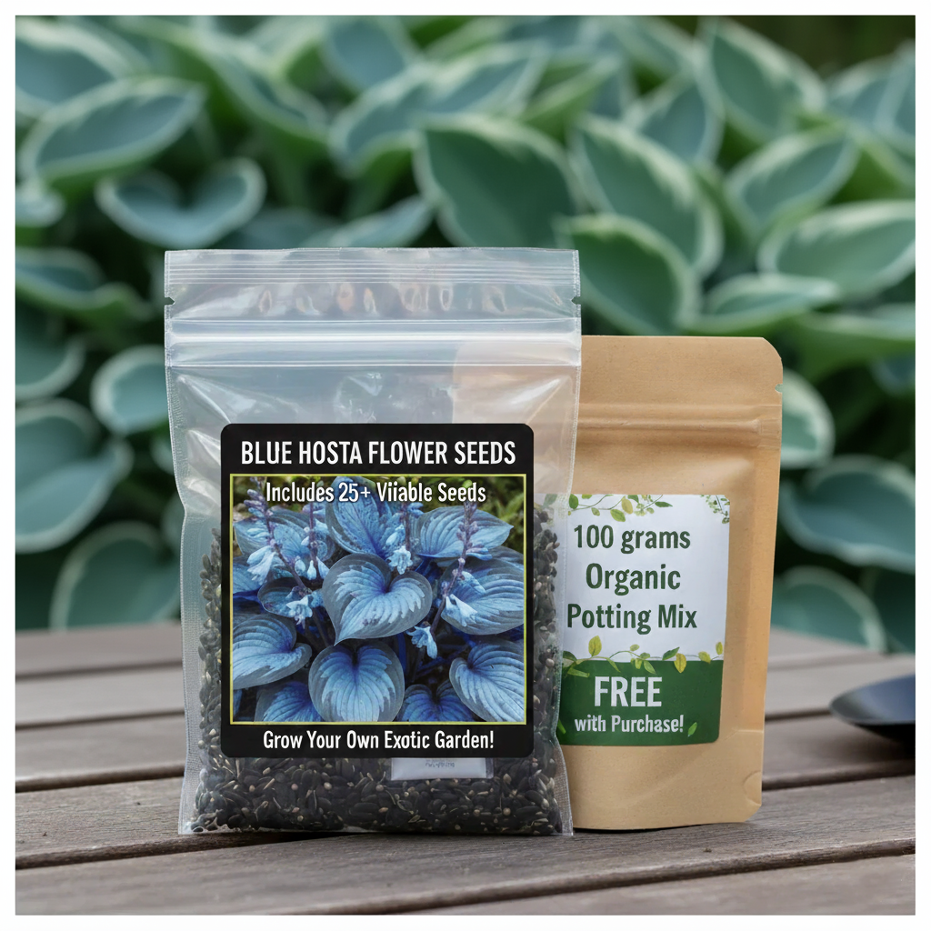 Blue Flame Hosta Seeds + Free Organic Pot Mix 100g