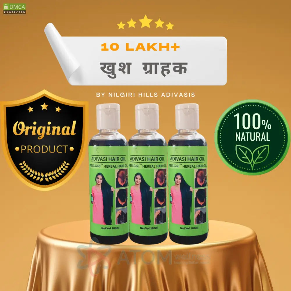 Adivasi Neelgiri Herbal Hair Oil (Buy 1 Get 1 Free)